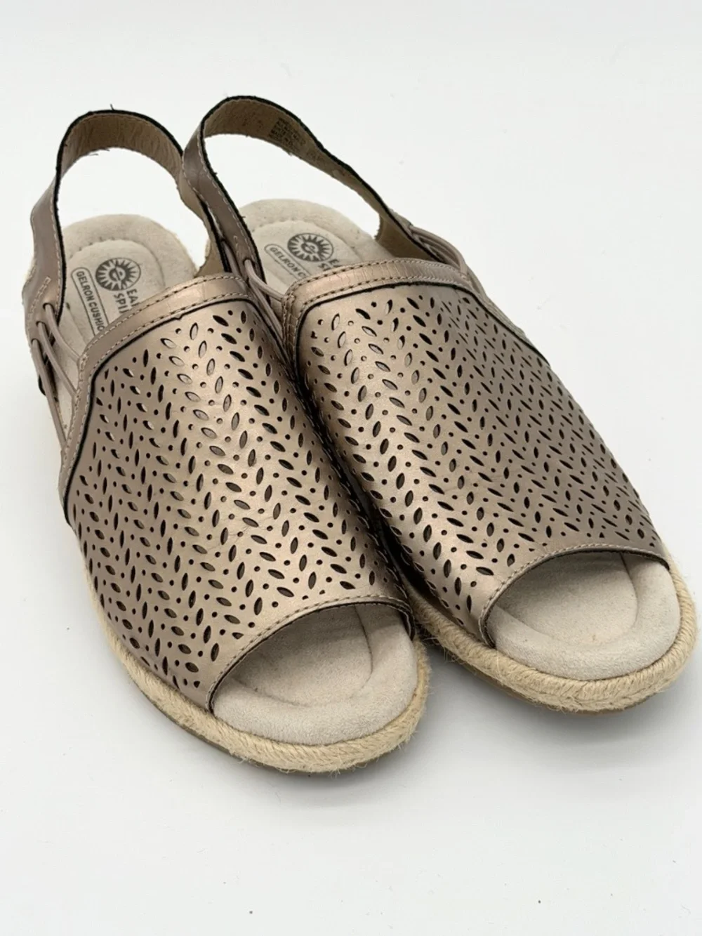Earth Spirit Gelron Cushion Womens 8.5 Bronze Metallic Wedge Sandals WMES29ER035